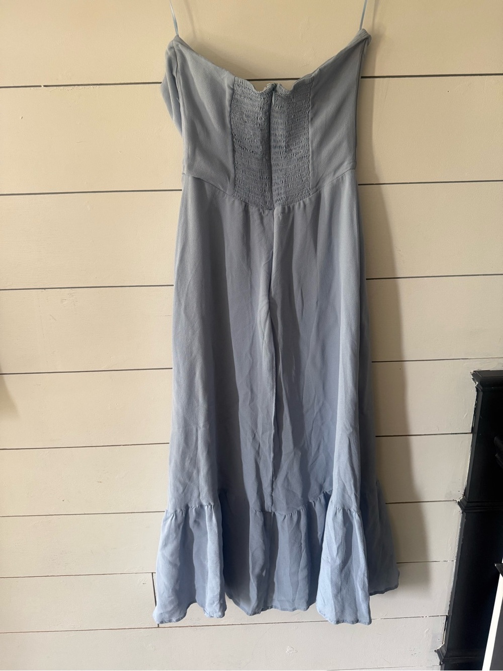 Reformation Arta Strapless Light Blue Mermaid Midi Dress - Picture 5 of 9